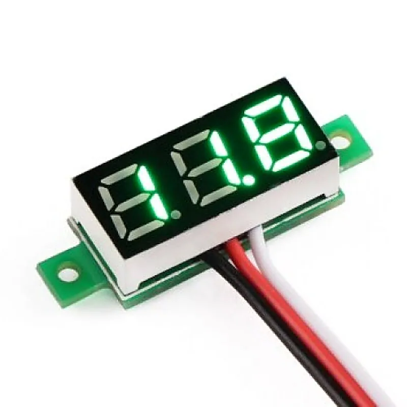 0.28 inch 0-100V Three Wire DC Voltmeter Green