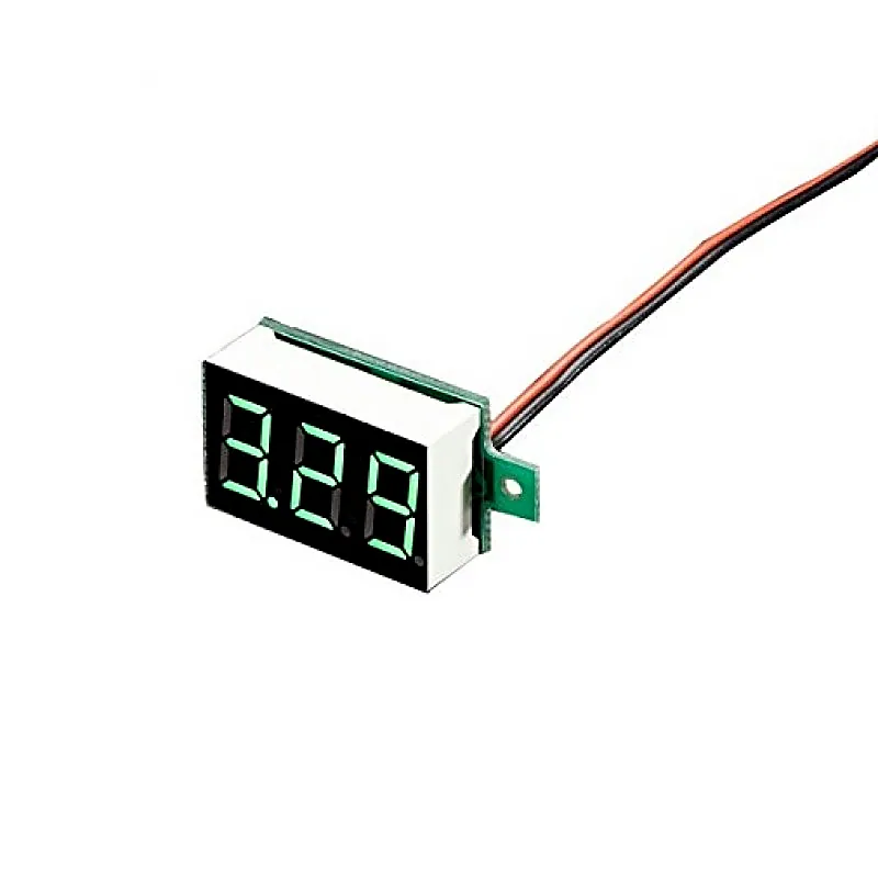 0.28 inch 3.5-30V Two Wire DC Voltmeter Green