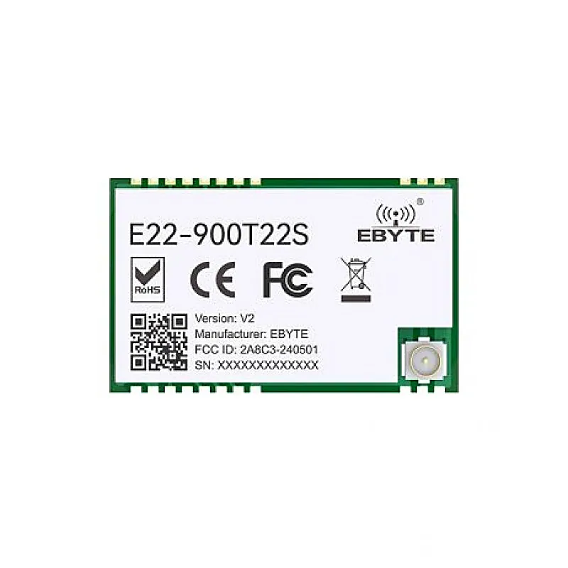 EBYTE E22-900T22S UART 5Km Range 868Mhz 915Mhz 22dBm SMD CE FCC LoRa Wireless Transmitter RF Module Semtech LoRa solution