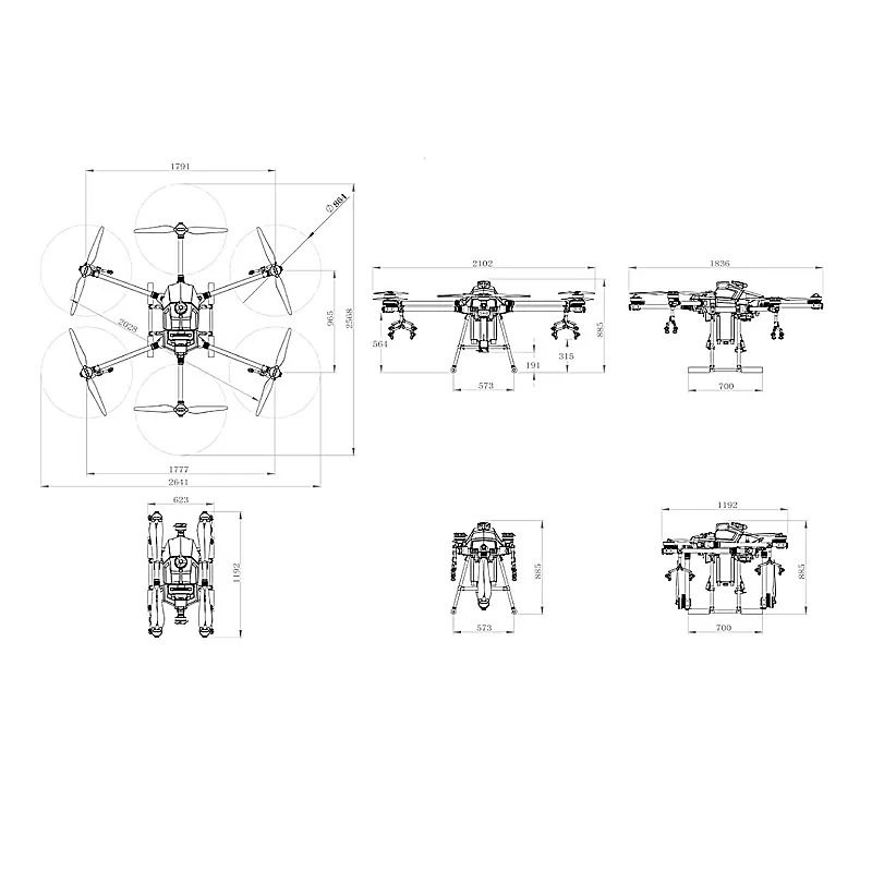 EFT G62020L 6 Axis Agriculture Drone Frame with AS150 U Connector