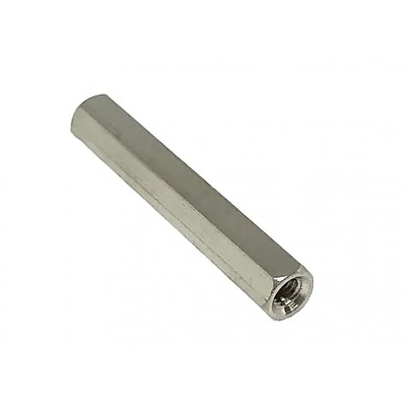 M3x40mm Female to Female Nickel Plated Brass Hex Standoff Spacer - 5 Pieces pack