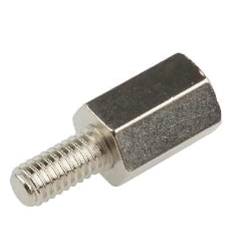 M3x5mm Male to Female Nickel Plated Brass Hex Standoff Spacer - 5 Pieces pack