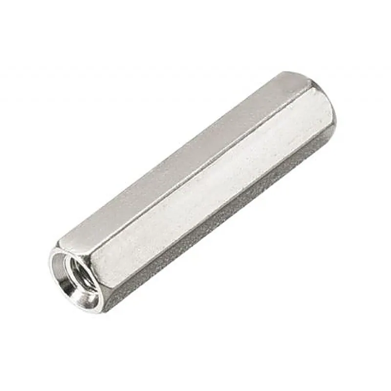 M4x20mm Female to Female Nickel Plated Brass Hex Standoff Spacer - 5 Pieces pack