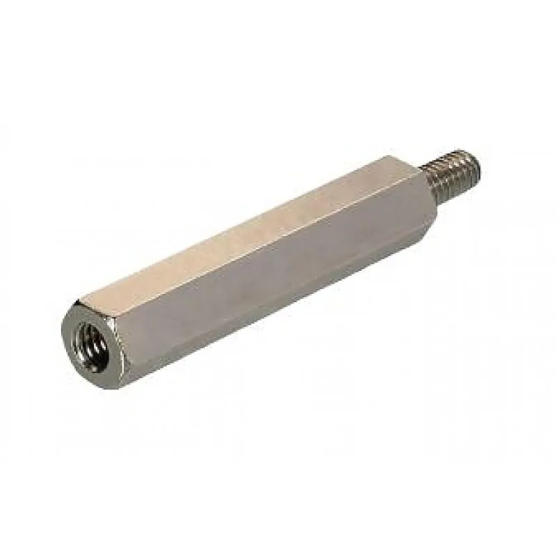 M4x20mm Male to Female Nickel Plated Brass Hex Standoff Spacer - 5 Pieces pack