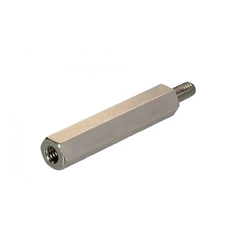 M4x25mm Male to Female Nickel Plated Brass Hex Standoff Spacer - 5 Pieces pack