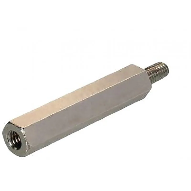 M4x30mm Male to Female Nickel Plated Brass Hex Standoff Spacer - 5 Pieces pack