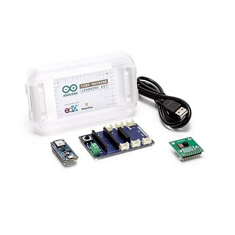 Official Arduino Tiny Machine Learning Kit AKX00028 Starter Bundle Nano 33 BLE Sense, OV7675 Camera & Custom Shield for Hands-On TinyML Projects
