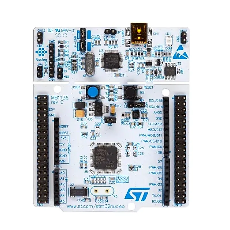 STMICROELECTRONICS NUCLEO-F334R8 Development Board, STM32F334R8 MCU, ST-LINK/V2-1 Debugger/Programmer, Arduino/ST morpho Compatible
