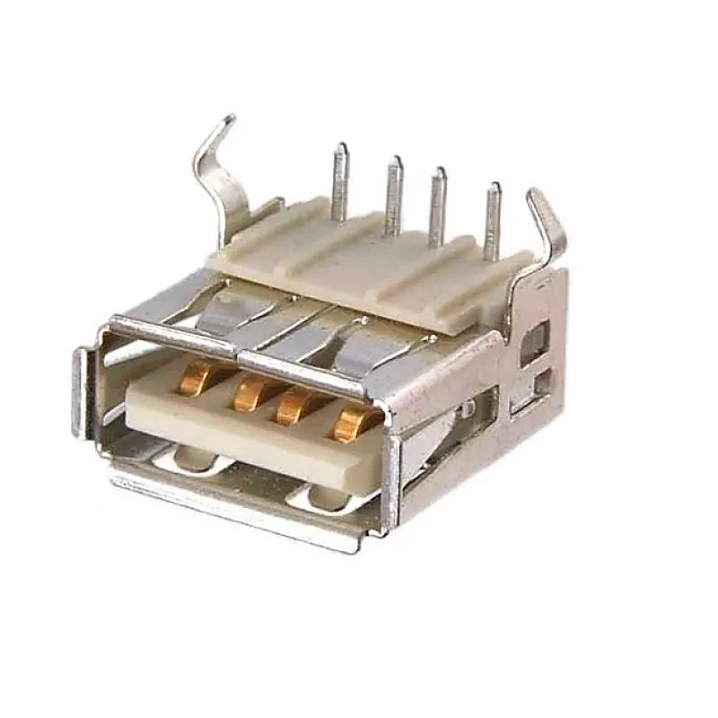 USB 2.0 Type A Female Connector PCB Mount Right Angle