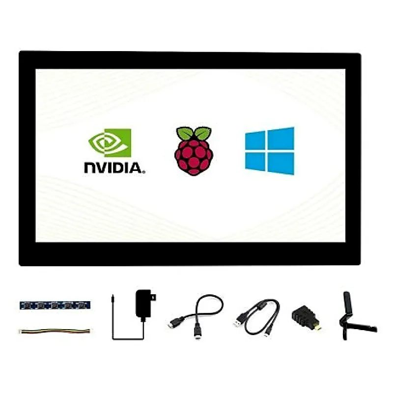 Waveshare 13.3 inch Capacitive Touch Screen LCD with Case V2, 1920 x 1080, HDMI, IPS, Various Systems Support